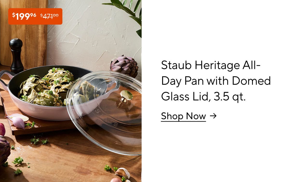 Staub Heritage All-Day Pan with Domed Glass Lid, 3.5 qt.