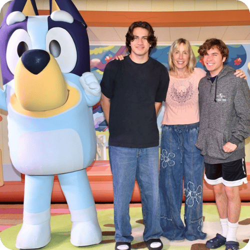 a mom with her two teen boys on a disney cruise