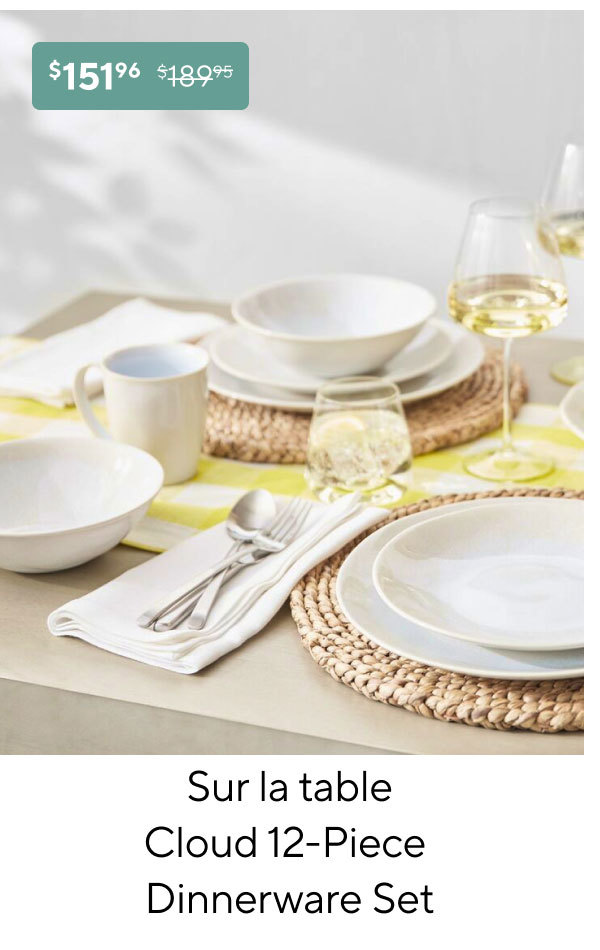 Sur La Table Cloud 12-Piece Dinnerware Set