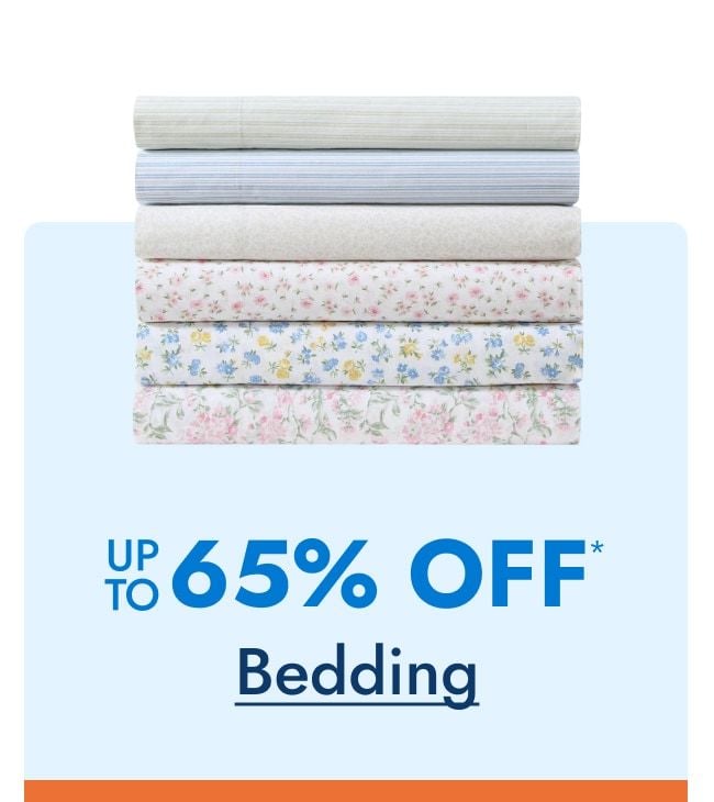 Bedding up to 65% off