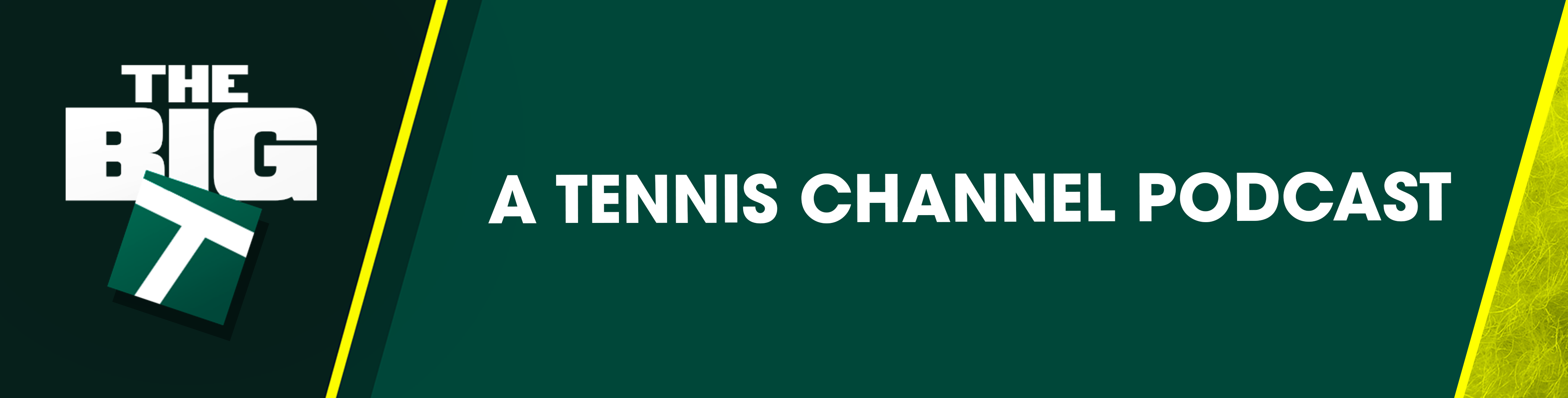 The Big T A Tennis Channel Podcast dark green banner