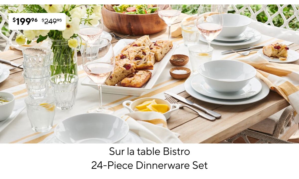 Sur la table Bistro 24-Piece Dinnerware Set