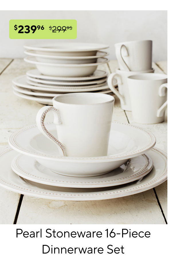 Pearl Stoneware 16-Piece Dinnerware Set