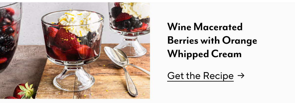 Wine Macerated  Berries with Orange Whipped Cream