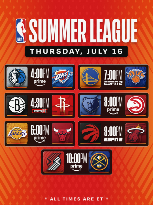 Thursday Schedule
