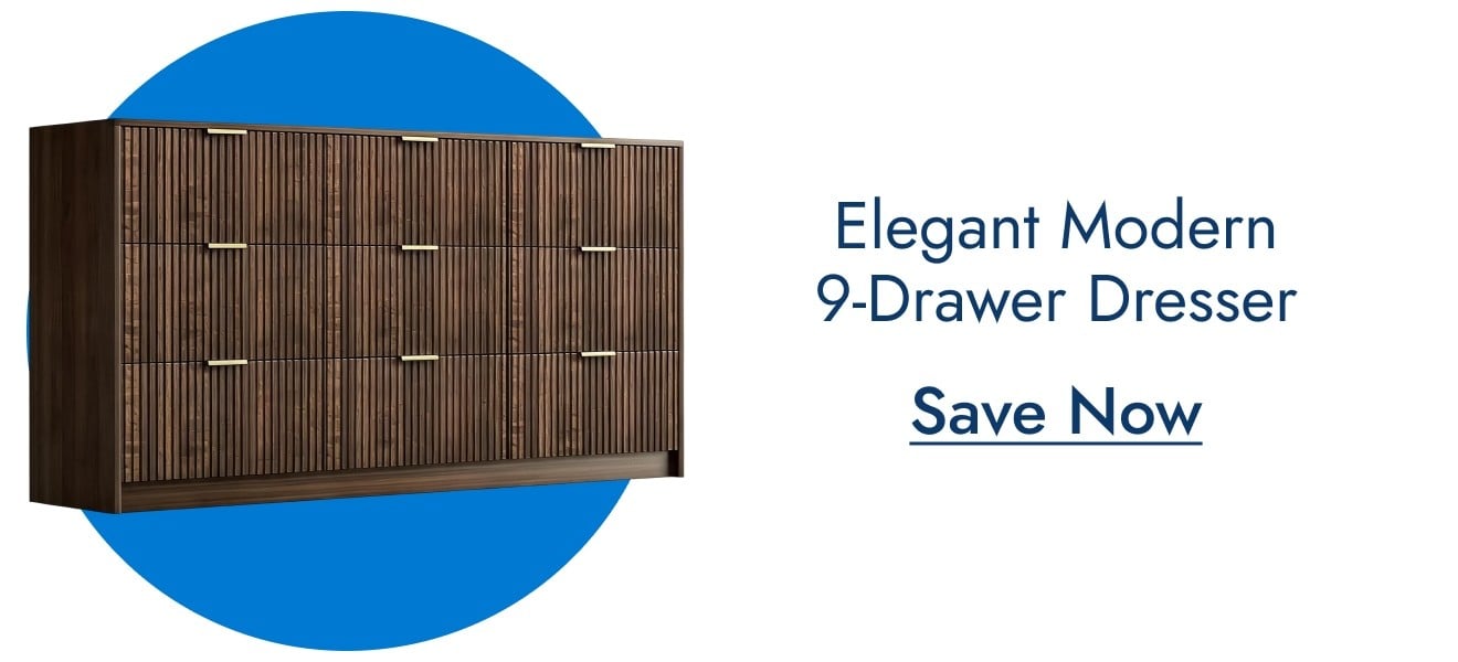 Elegant Modern 9-Drawer Dresser