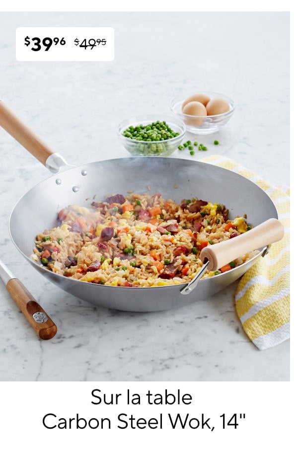 Sur la table Carbon Steel Wok