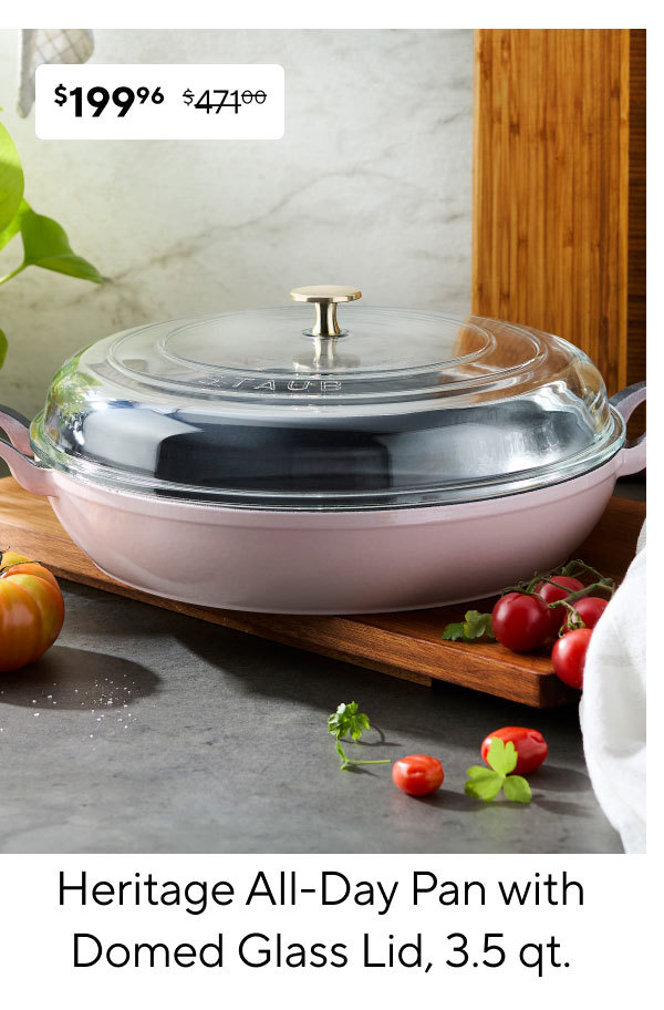 Staub Heritage All-Day Pan with Domed Glass Lid, 3.5 qt.