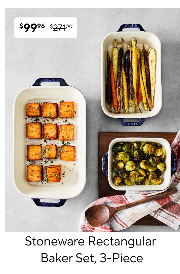 Staub Stoneware Rectangular Baker Set, 3-Piece