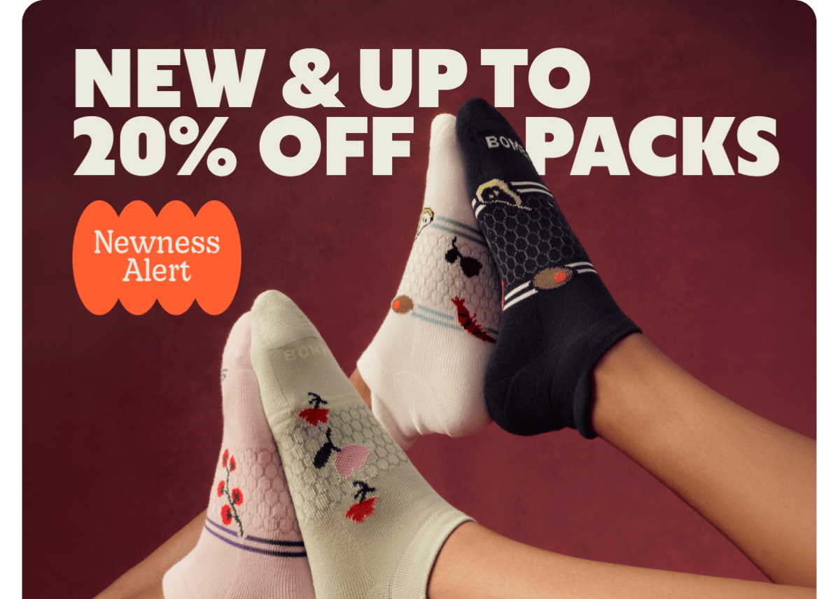 NEW & UP TO 20% OFF PACKS. Newness Alert