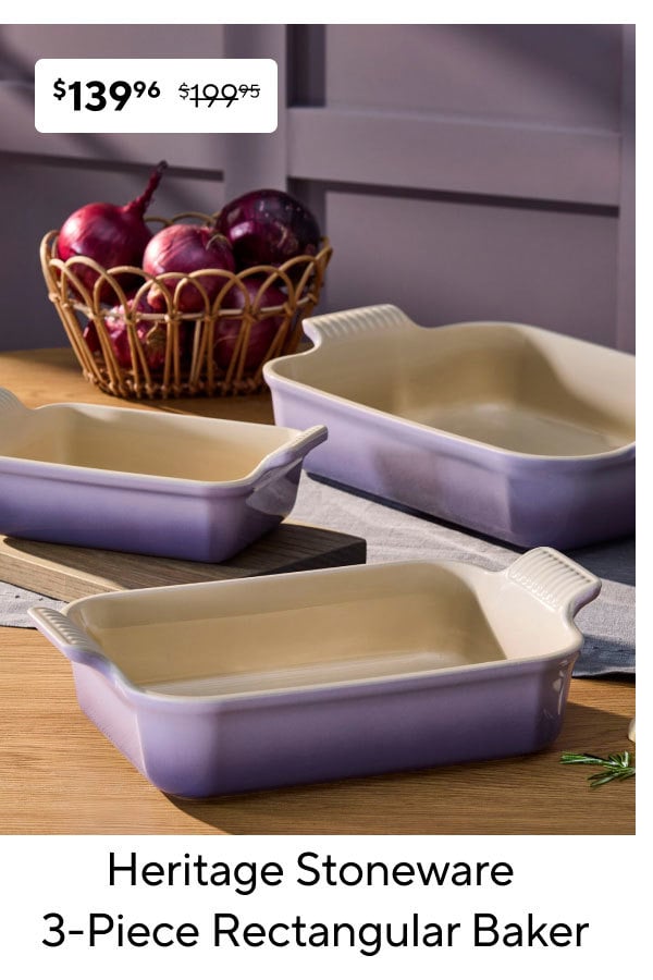 Le Creuset Heritage Stoneware 3-Piece Rectangular Baker Set