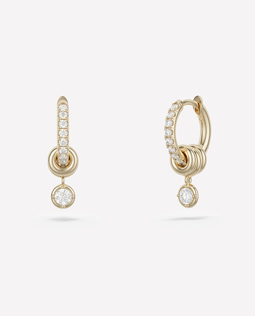 Spinelli Kilcollin : Zahra Pavé YG WD Earrings 