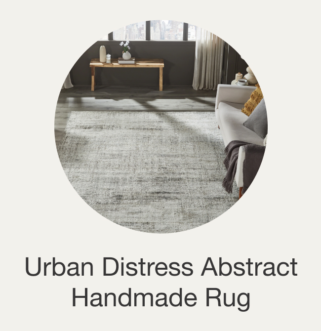 Urban Distress Abstract Silver Handmade Area Rug