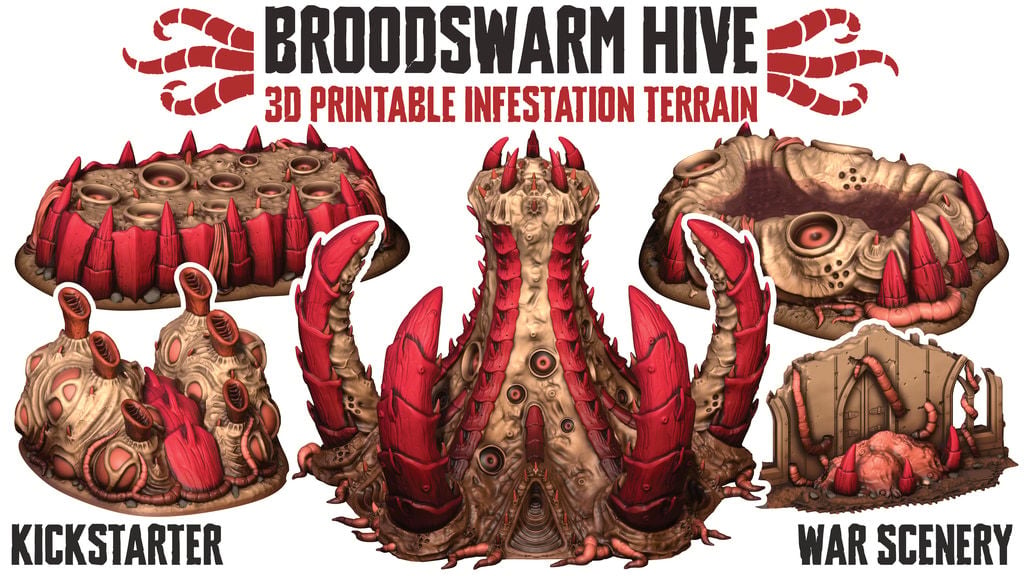 Broodswarm Hive: 3D Printable Alien Infestation Terrain