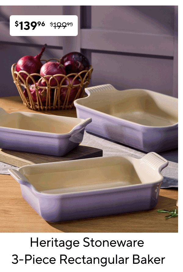 Heritage Stoneware  3-Piece Rectangular Baker 
