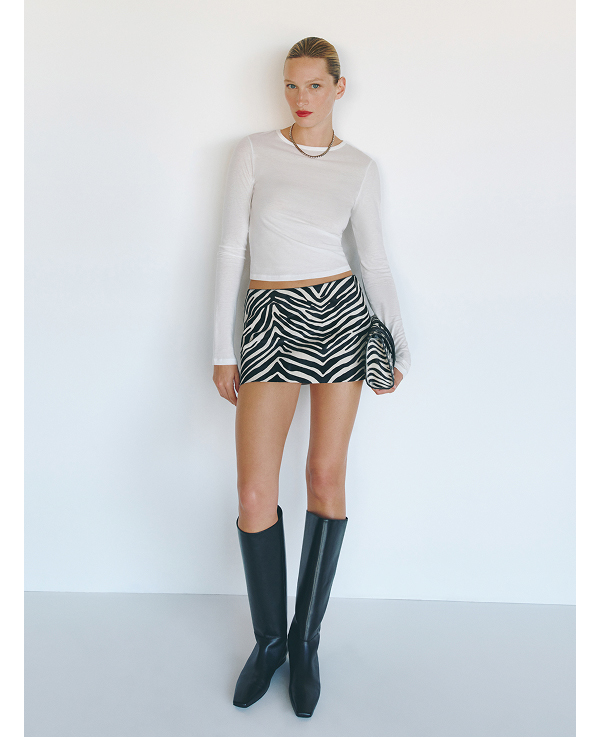 Veda Carla Low Waist Leather Skirt