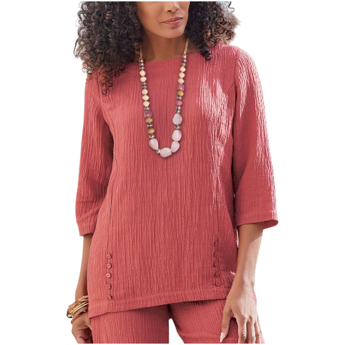 Soft Surroundings Women’s Oceo Crinkle Gauze Tunic