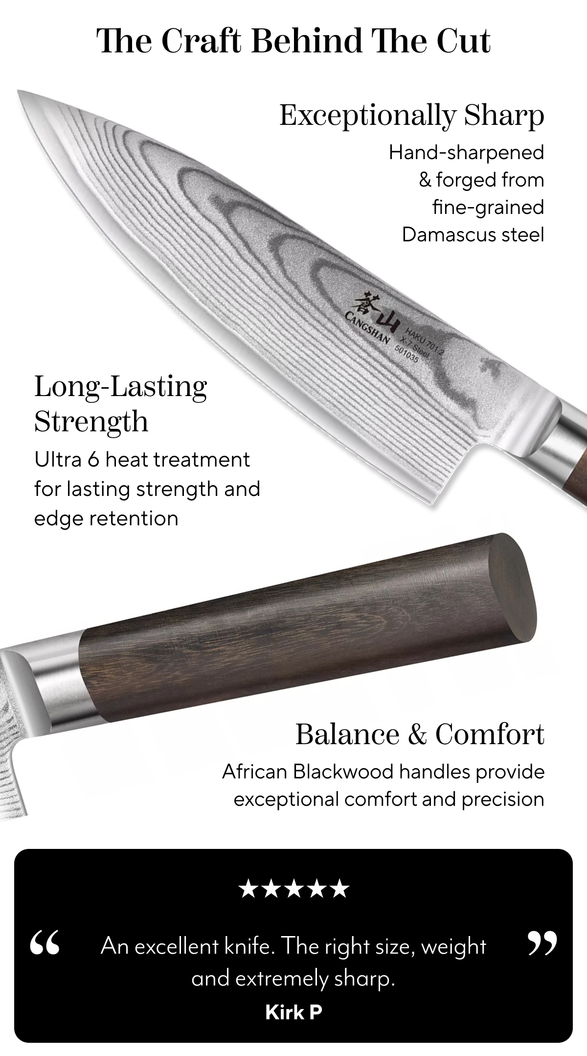 Cangshan Haku Chef's Knife, 6 Inch