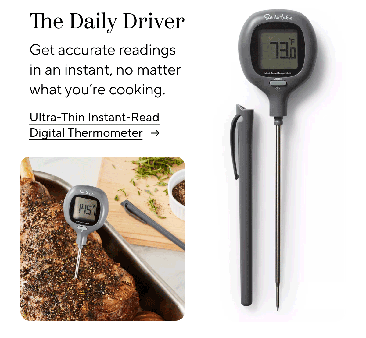 Sur La Table Ultra-Thin Instant-Read Digital Thermometer