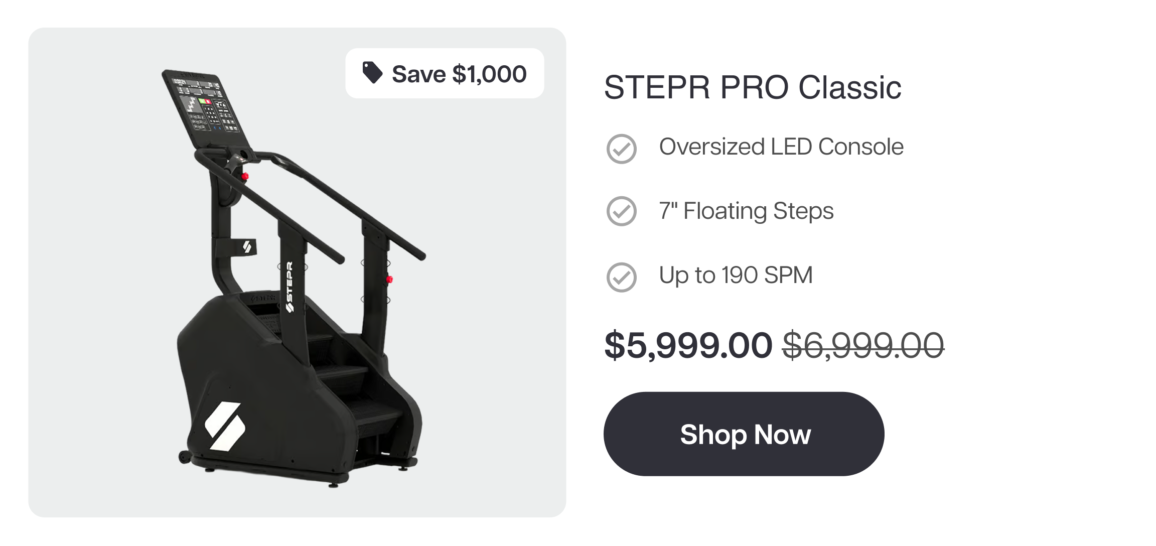 STEPR PRO Classic Save $1,000 Oversized LED Console 7