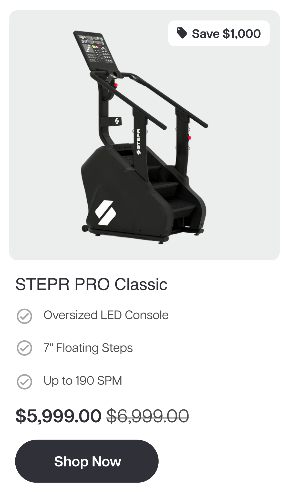 STEPR PRO Classic Save $1,000 Oversized LED Console 7