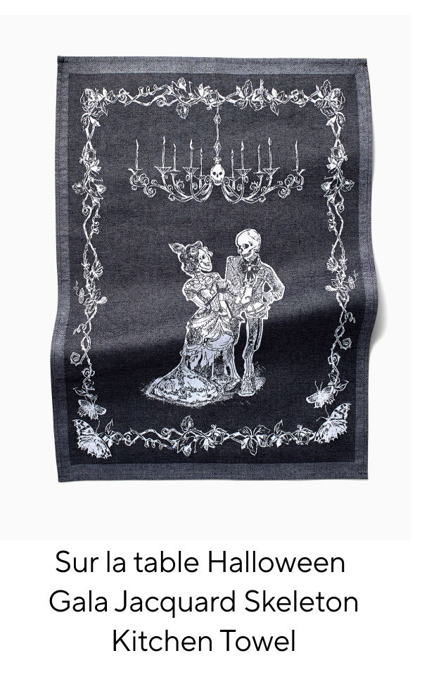 Sur la table Halloween  Gala Jacquard Skeleton Kitchen Towel