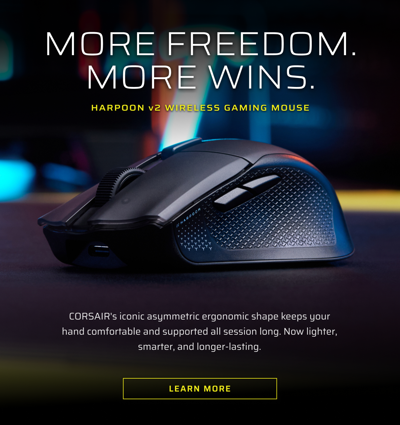 MORE FREEDOM. MORE WINS. HARPOON v2 WIRELESS Gaming Mouse