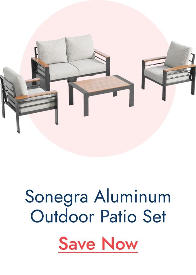 Sonegra Aluminum Outdoor Patio Furniture Set