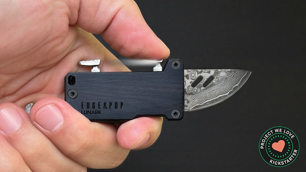 Dual: 3-in-1 Damascus EDC Knife, Phone Stand & Bottle Opener