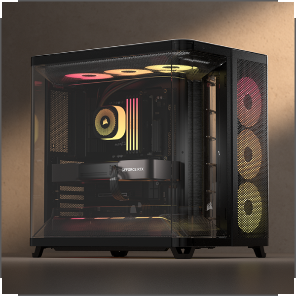TRIPLE-CHAMBER CHAMPION CORSAIR AIR 5400 CURVED GLASS MID-TOWER PC CASE
