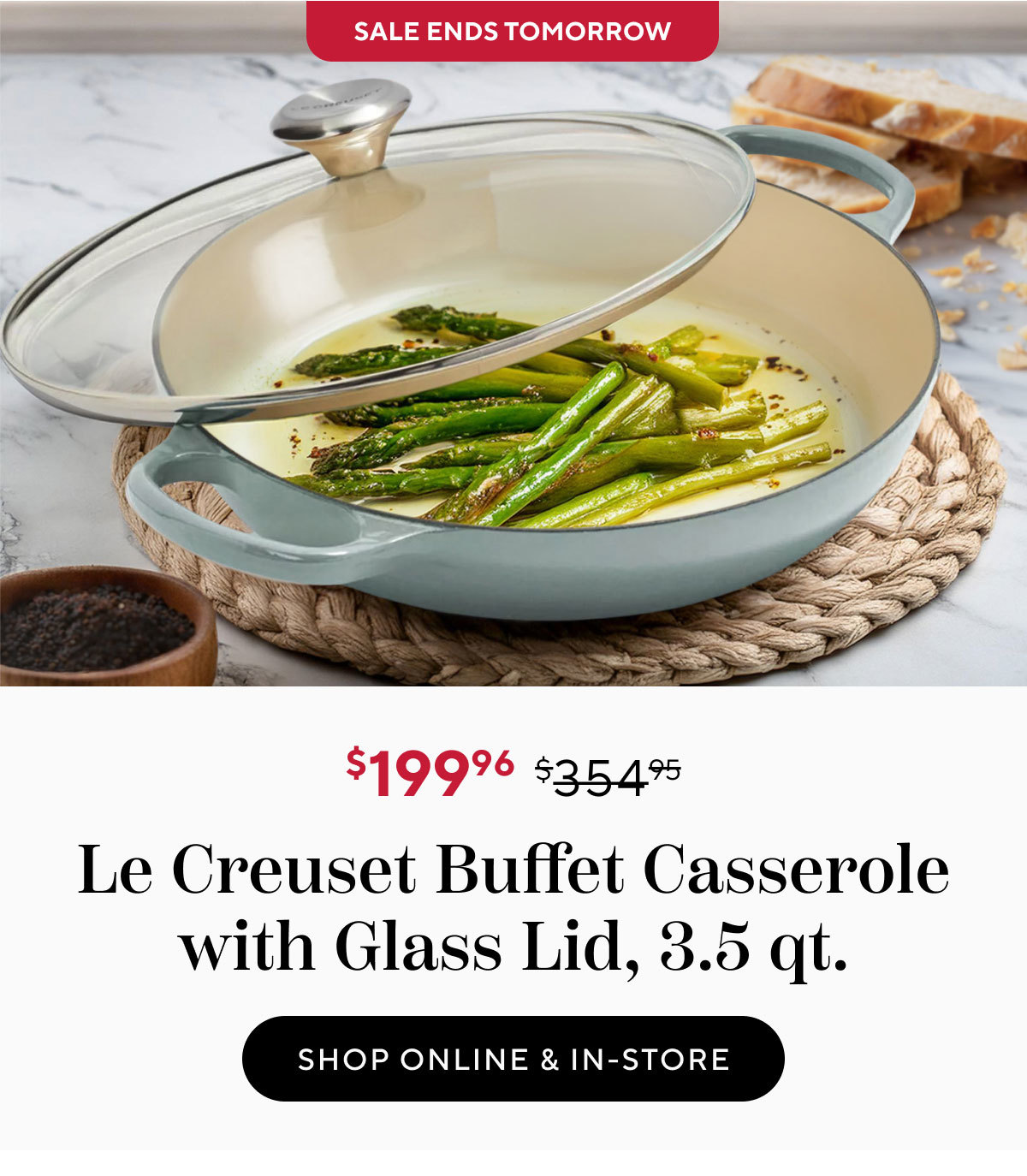  Le Creuset Buffet Casserole with Glass Lid, 3.5 qt.