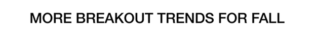 More Breakout Trends For Fall