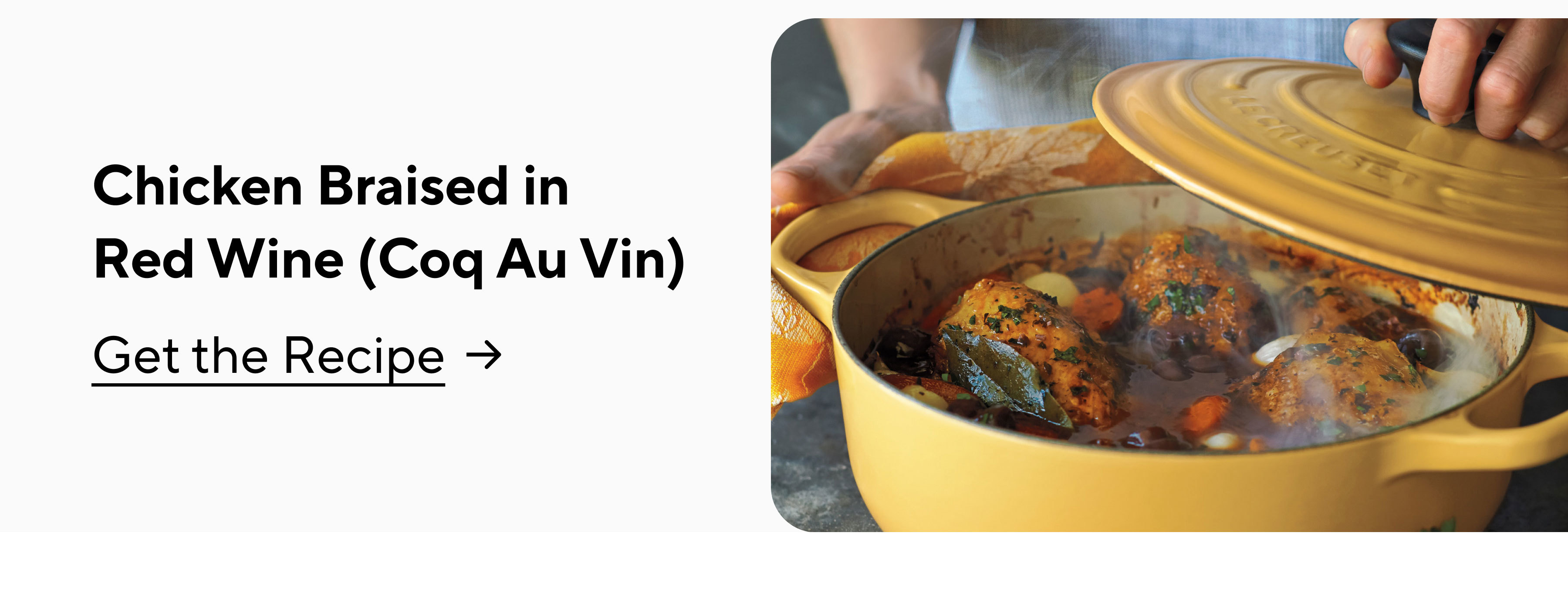 Chicken Braised in  Red Wine (Coq Au Vin)