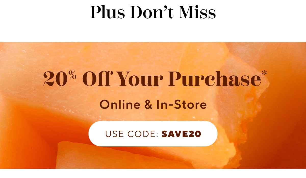 Sale 20% Off Your Purchase 