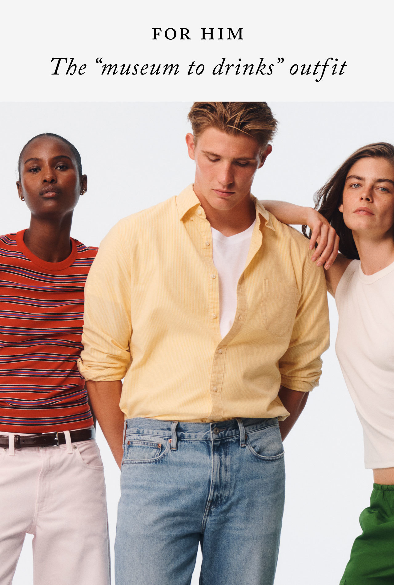 For Him - The 'museum to drinks' outfit.