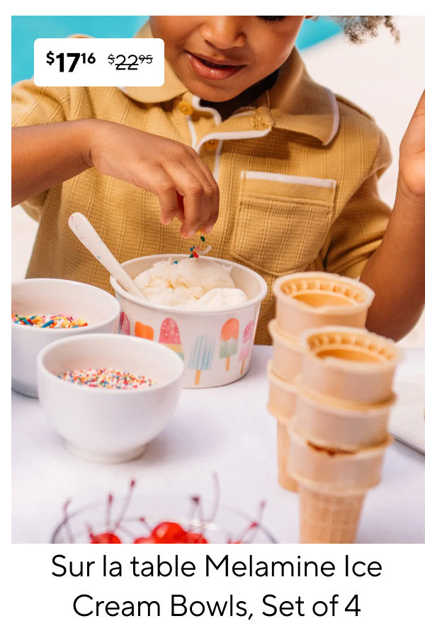 Sur la table Melamine Ice Cream Bowls, Set of 4