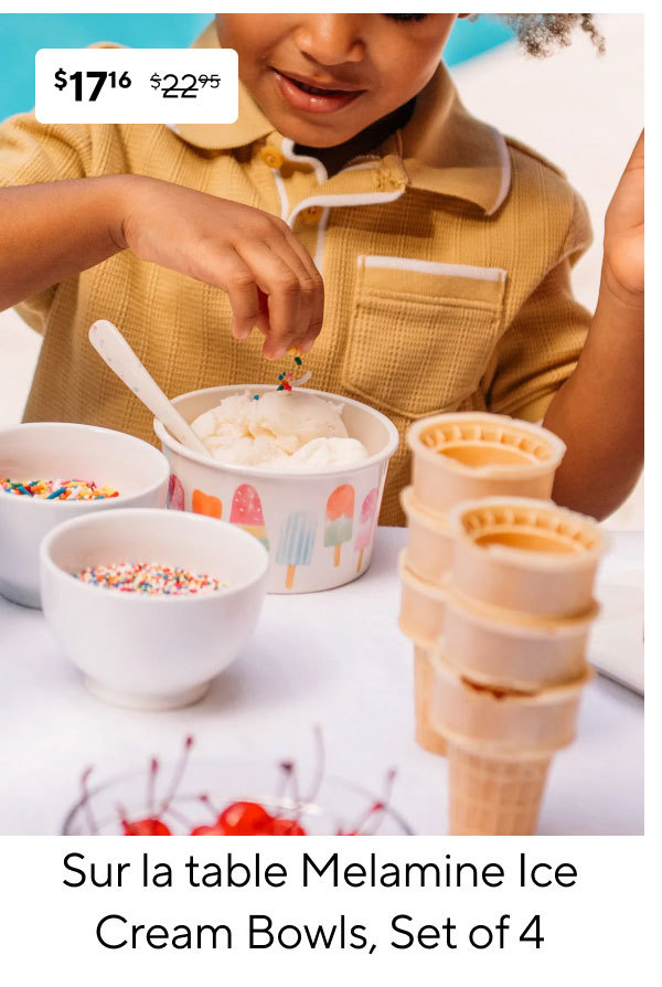 Sur la table Melamine Ice Cream Bowls, Set of 4