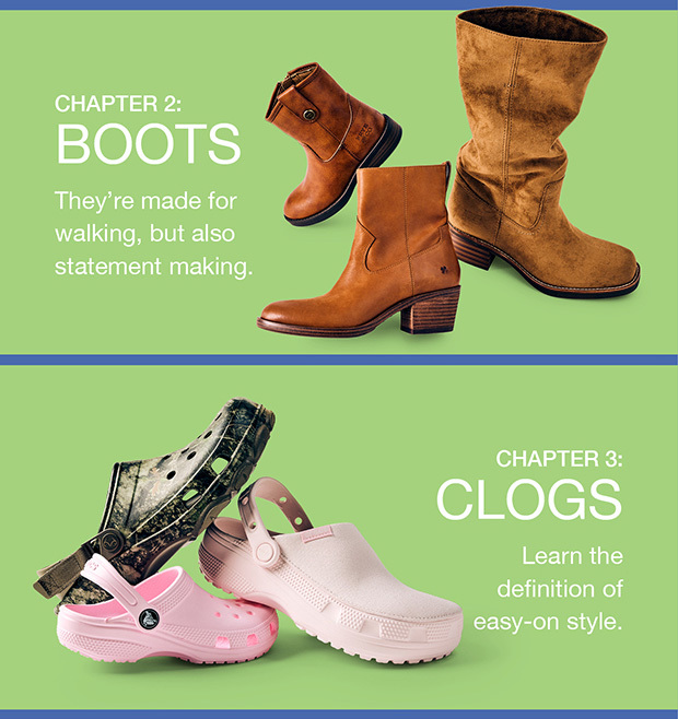 Chapter 2: Boots - Chapter 3: Clogs