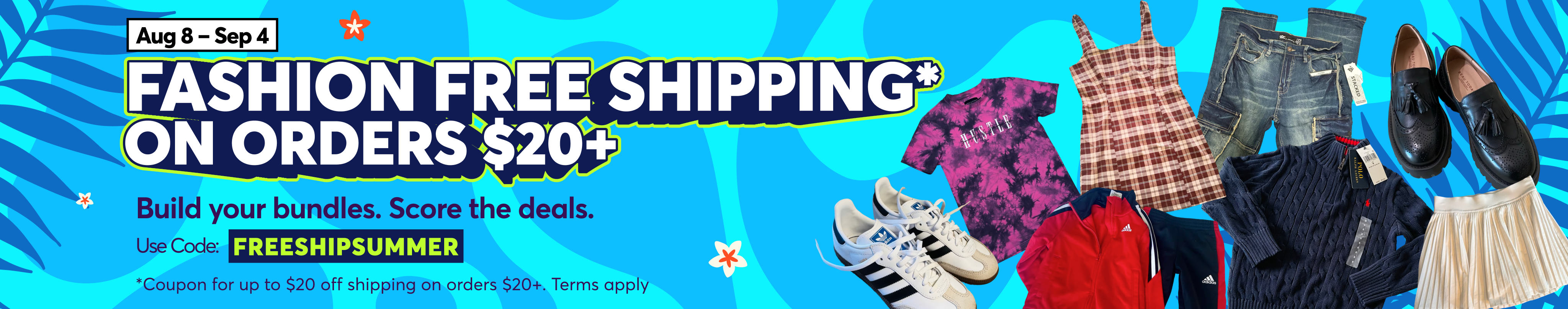 Mercari Free Shipping: use code FREESHIPSUMMER on fashion orders $20+ (Aug 8 - Sept 4, 2026). Terms apply.