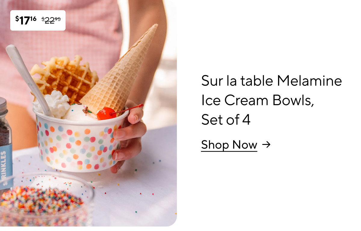 Sur la table Melamine Ice Cream Bowls, Set of 4