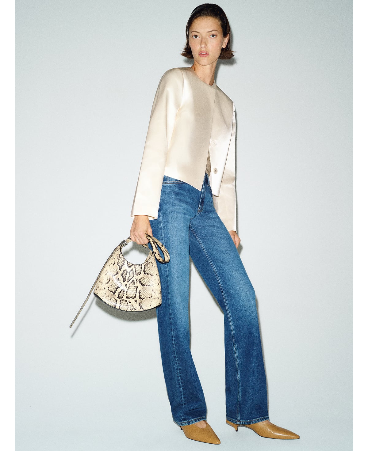 Stella Cropped Satin Jacket