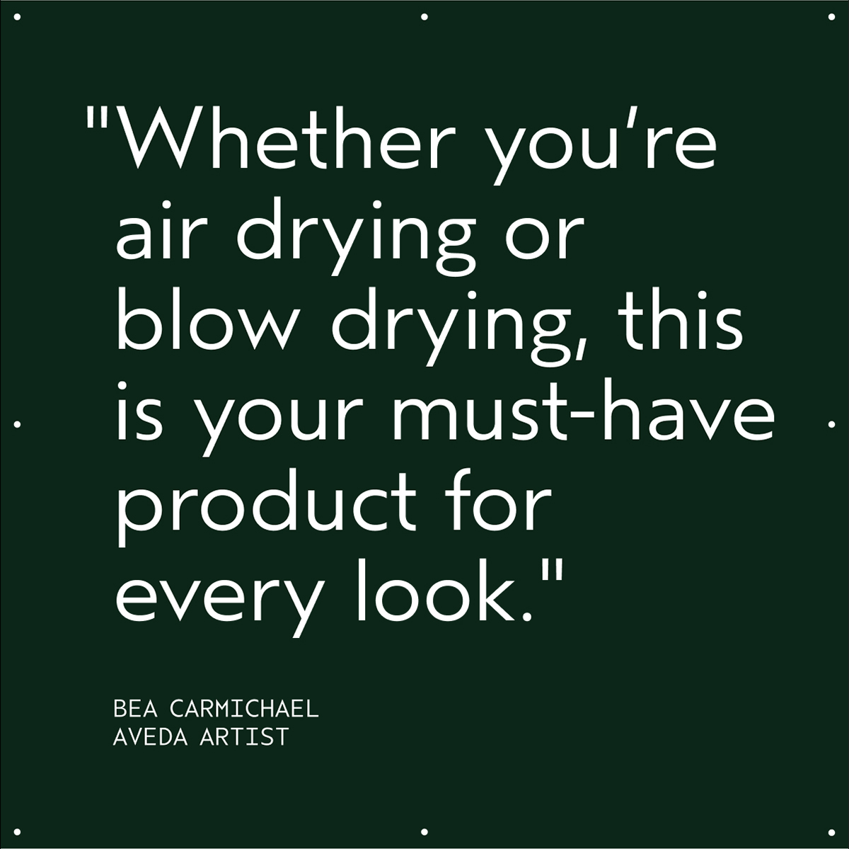 Whether you’re air drying or blow drying, this is your must-have product for every look. | BEA CARMICHAEL Aveda Artist