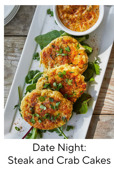 Date Night: Steak and Crab Cakes