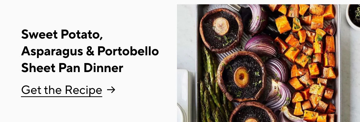 Sweet Potato, Asparagus & Portobello Sheet Pan Dinner