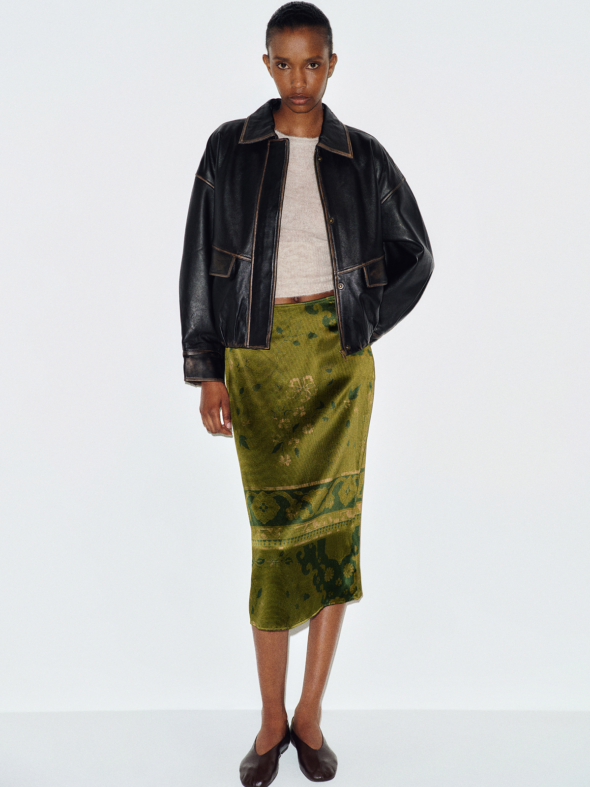 Helen Low Waist Silk Midi Skirt