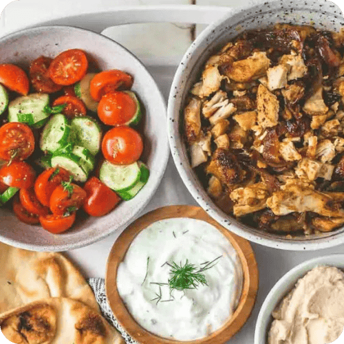 a chicken shawarma sheet-pan dinner