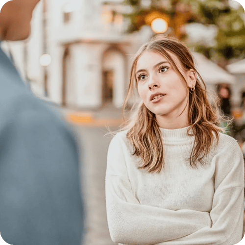 girl talking back to her dad