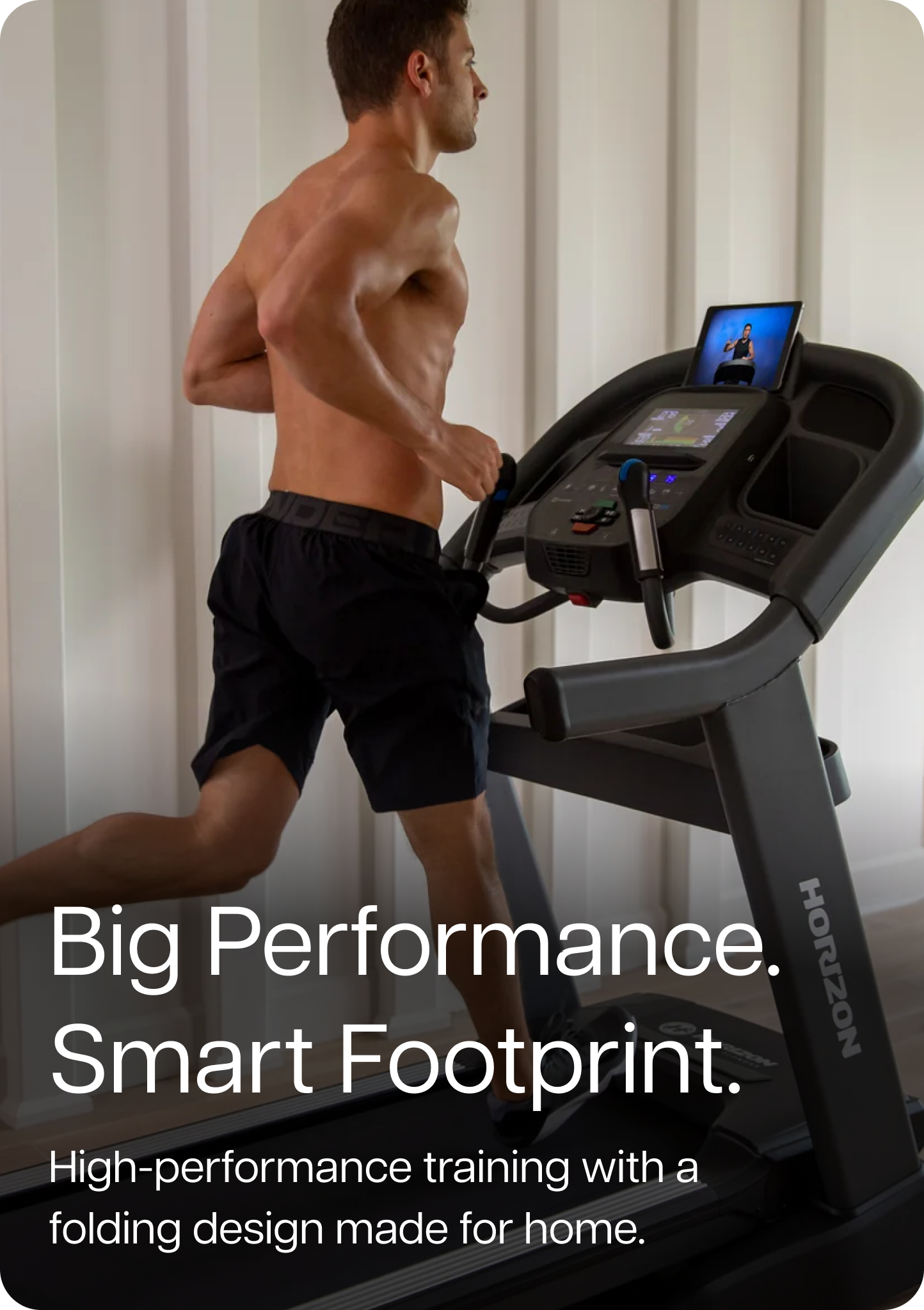 type all this   Big Performance. Smart Footprint.  High-performance training with a folding design made for home.