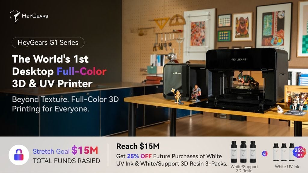 HeyGears G1 Series:  Full-Color 3D & UV Desktop Printer
