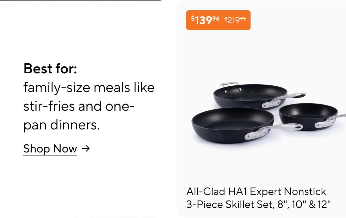 All-Clad HA1 Expert Nonstick 3-Piece Skillet Set, 8